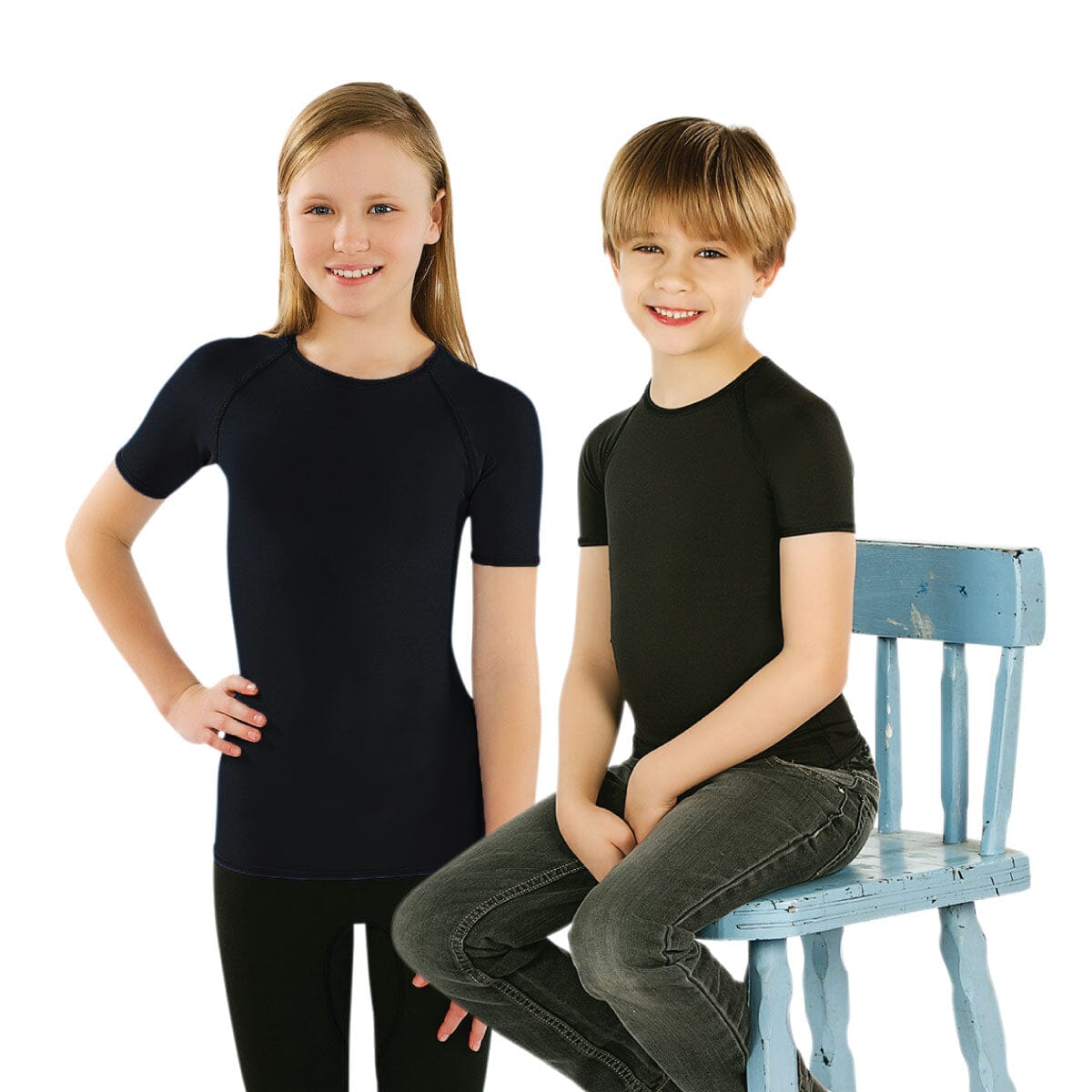 Calming Compression Shirts 2 Pack | Child | Unisex Deals JettProof.com.au 1 (48 - 49cm) Black 