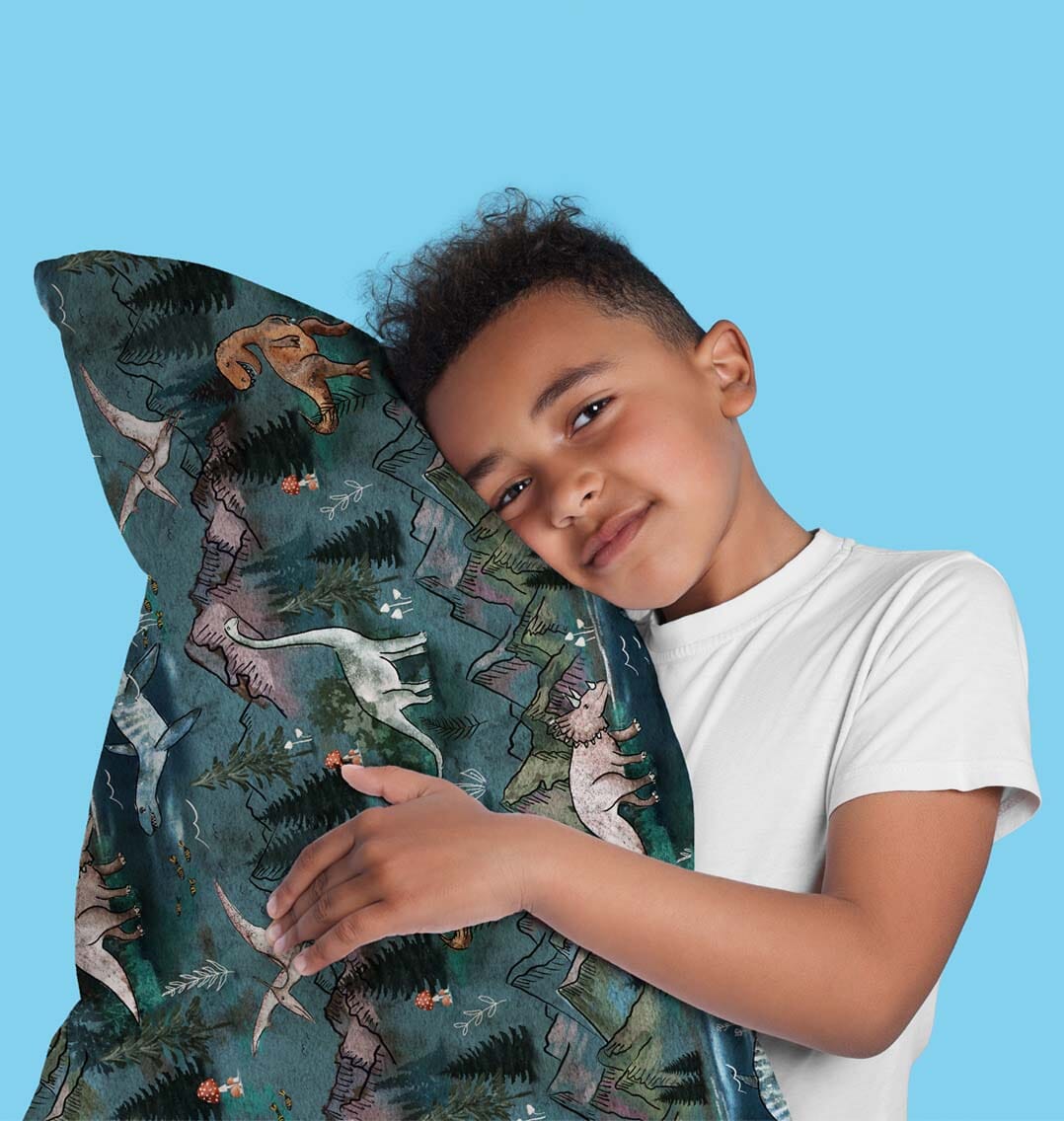 Dino Land - Plush Pillowcase Sensory Pillowcase JettProof.com.au 