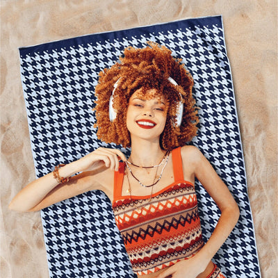 Houndstooth - Sand Free Beach Towel Sand-Free Towel JETTPROOF Calming Sensory Clothing Inspired by Jett 