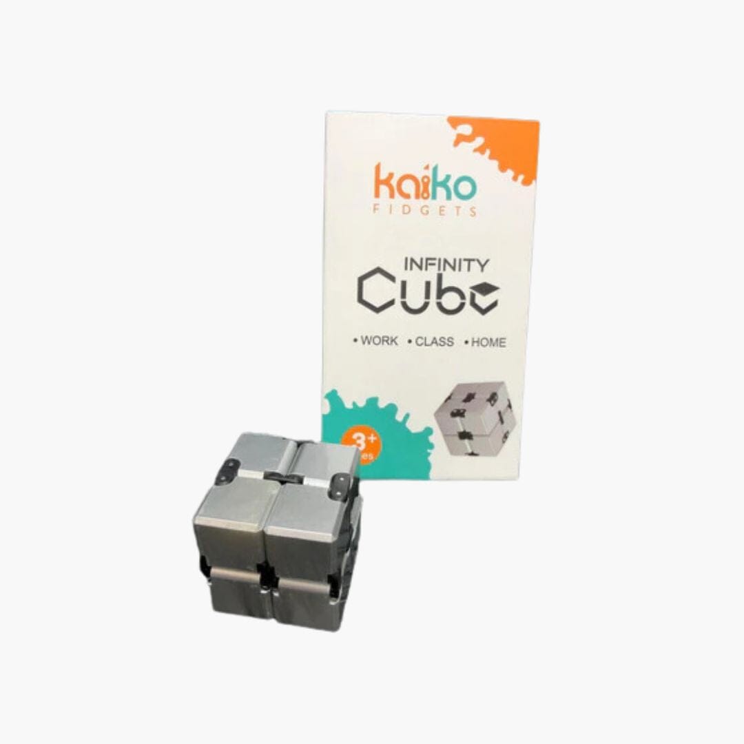 KAIKO Infinity Cubes Fidget Toys JETTPROOF Calming Sensory Clothing Inspired by Jett Silver Cube 108 grams 