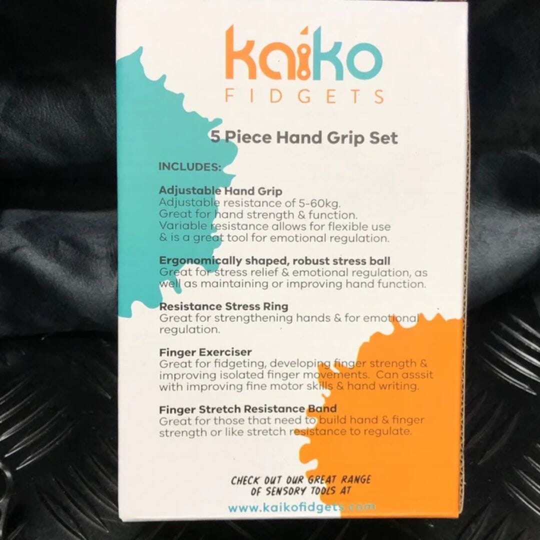 Hand Grip Set 5 Piece - Kaiko Fidget Toys JETTPROOF Calming Sensory Clothing Inspired by Jett 