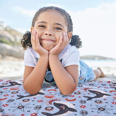 Mystic Whales - Kids Sand Free Beach Towel JETTPROOF Calming Sensory Clothing Inspired by Jett 