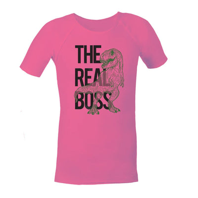 SALE - Sensory Shirt | Child | Fun Print | Unisex Shirts JettProof.com.au Size 12 | Pink | The Real Boss 