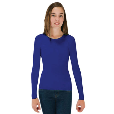 Calming Compression Long Sleeve Shirt | Girls LS Shirts JettProof.com.au 7 (62 - 63cm) Royal 