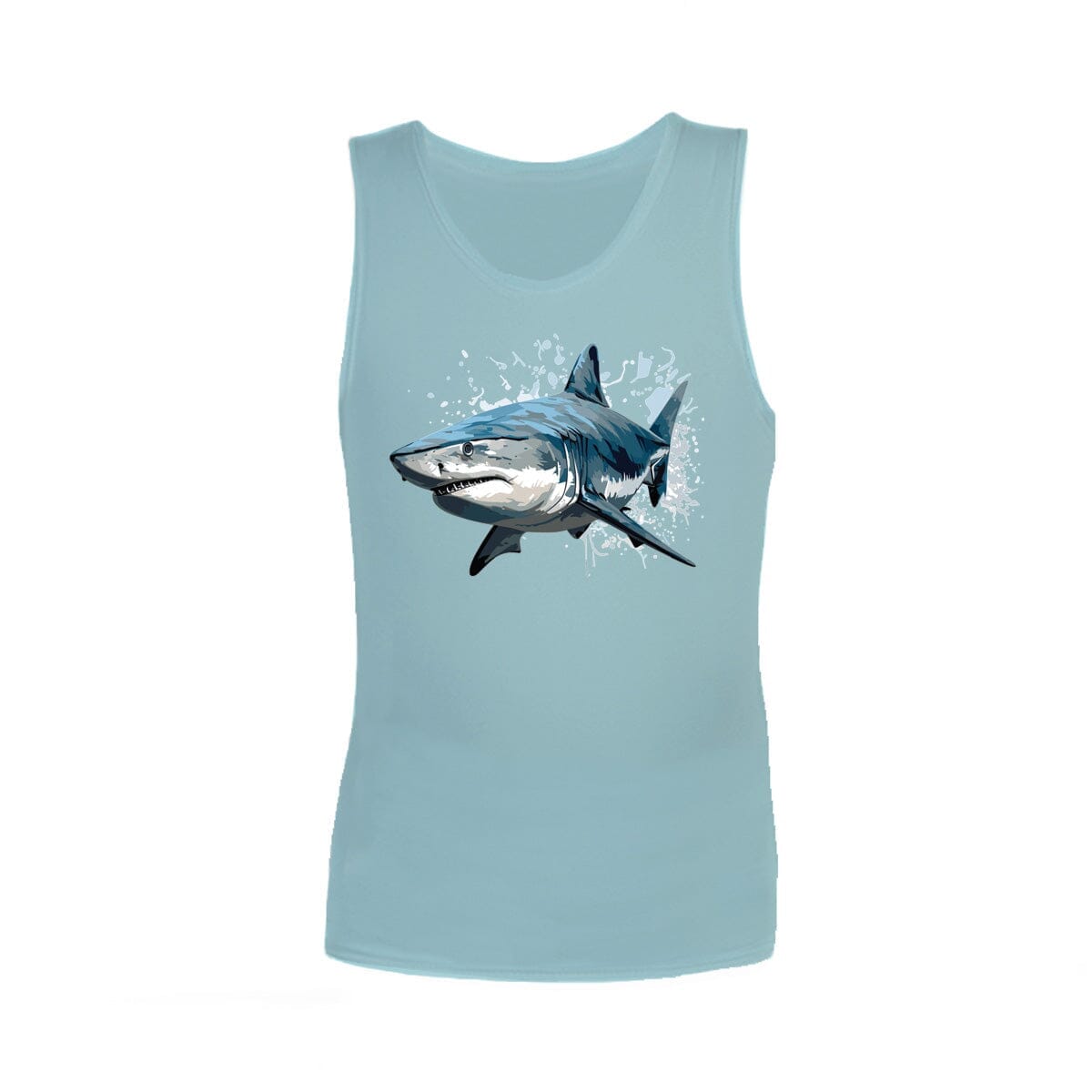 SALE - Sensory Singlet | Child | Fun Print | Unisex Singlets JettProof.com.au Size 18 | Sky | Shark 